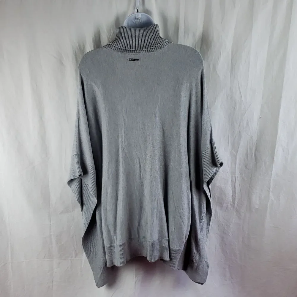 Michael Kors Women's Large Grey Turtleneck Poncho